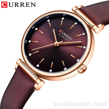 CURREN 9081 Reloj encantador retro con diamantes de imitación a la moda